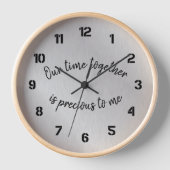 感動的:一緒に過ごす時間は大切引用文 壁時計 (正面)