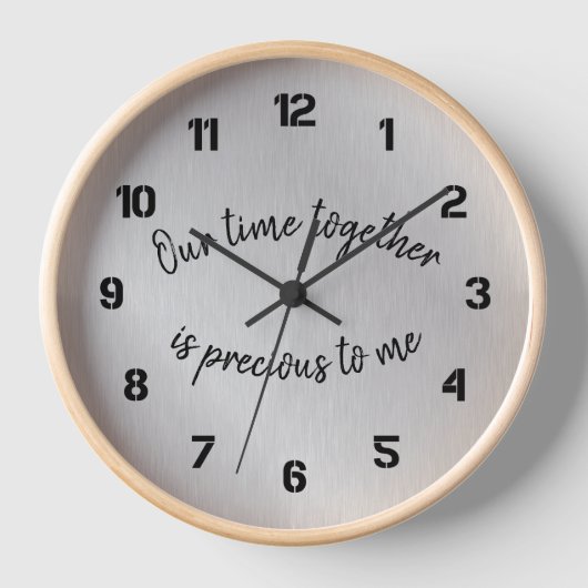 感動的:一緒に過ごす時間は大切引用文 壁時計 (正面)