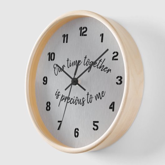 感動的：一緒に過ごす時間は大切引用文 壁時計 (傾斜)