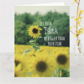 感動的：信仰を恐れより大きくせよ カード (黄色い花)