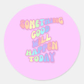 感動的,症状,ピンク, 名門私立校風の ラウンドシール (正面)