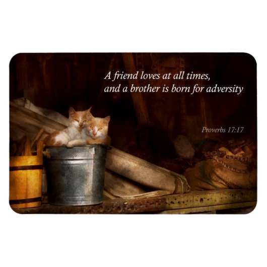 感動的 - Cat -おもしろいのバケツ マグネット (横)