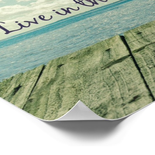 感動的Live in the Moment引用文 ポスター (角)