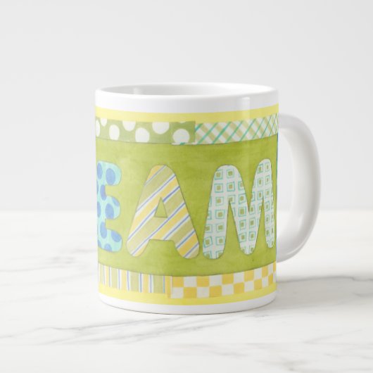 感動的Megan Meagherの言葉 |夢 ジャンボコーヒーマグカップ (正面右)