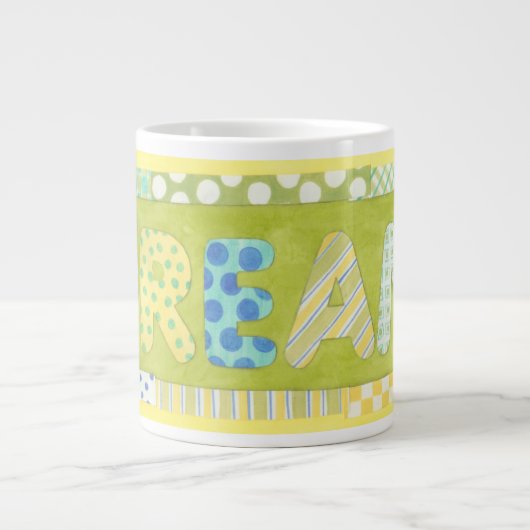 感動的Megan Meagherの言葉 |夢 ジャンボコーヒーマグカップ (正面)