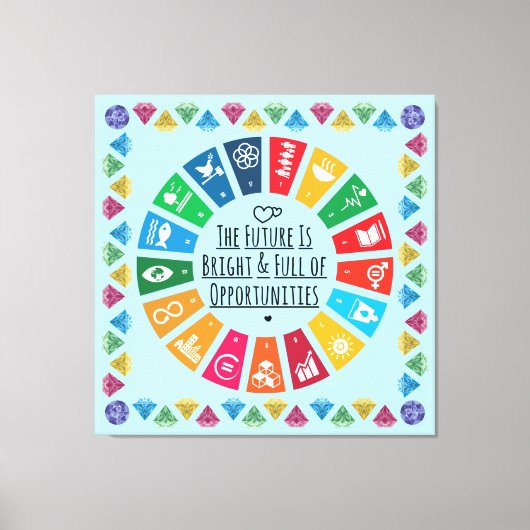 感動的Wall Art for Office, Classroom, Dorm キャンバスプリント (正面)