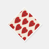 「感動:ハートプリント紙ナプキン スタンダードカクテルナプキン (角)