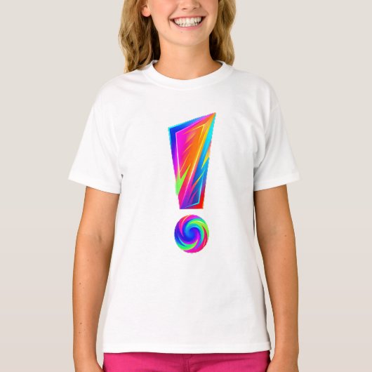 感嘆符と疑問符の両面スロー枕 Tシャツ (正面)