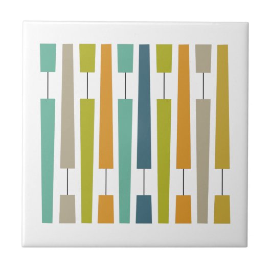 感嘆符カラフル幾何学世紀中頃 タイル (正面)