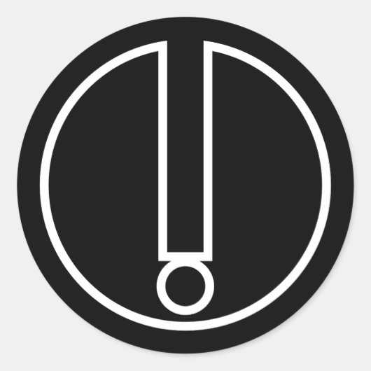 感嘆符(黒い丸で囲まれた記号) ラウンドシール (正面)