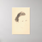 感圧型ブラックハーフトーンエフェクトウーマン顔キャンバス キャンバスプリント (正面)