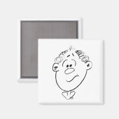 感情が表れた男性の顔の絵 アニメ マグネット (正面/裏面)