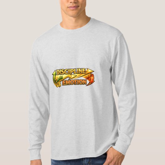 感情に打ち勝つ黄金のトレード思考ロング Tシャツ (正面)