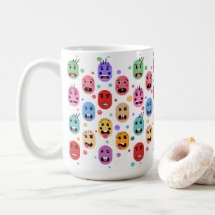感情のカラフル顔 コーヒーマグカップ