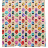 感情のカラフル顔 シャワーカーテン (正面)