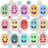 感情のカラフル顔 シール (正面)