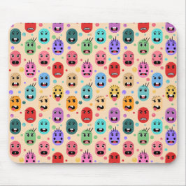 感情のカラフル顔 マウスパッド