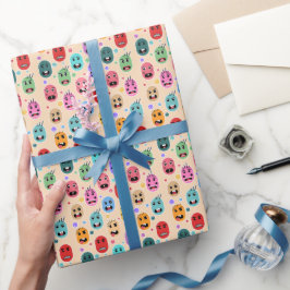 感情のカラフル顔 ラッピングペーパー