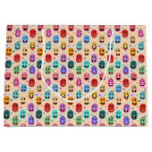 感情のカラフル顔 ラージペーパーバッグ (正面)