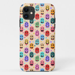 感情のカラフル顔 iPhone 11 ケース