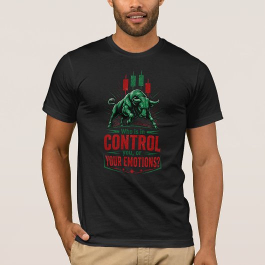 感情をコントロール ブル相場メンタルデザイン Tシャツ (正面)