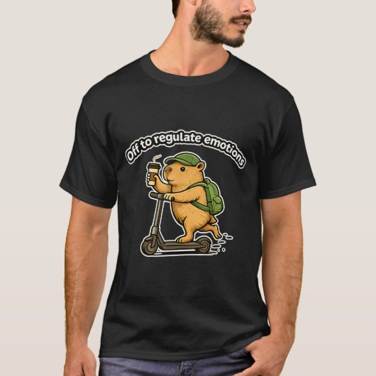 感情を整えるぞ面白いカピバラコーヒー Tシャツ (正面)