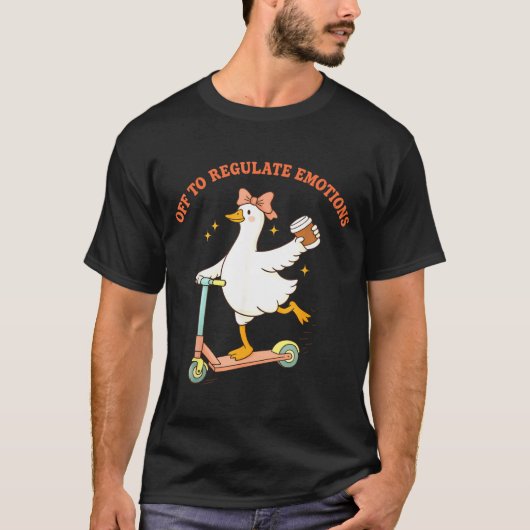 感情を整えるぞ 面白いガチョウ スクーター Tシャツ (正面)