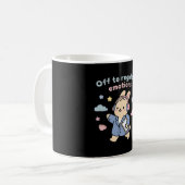 感情を整えるぞ 面白ウサギ スクーター コーヒーマグカップ (正面左)