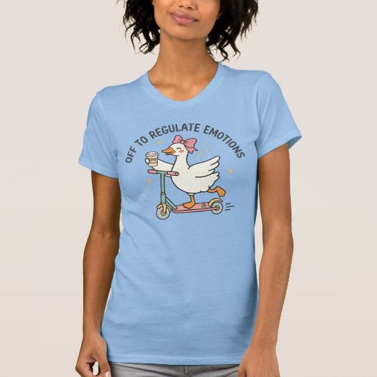 感情を整えるアヒル - Scootering Goose Tシャツ (正面)