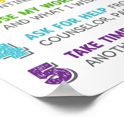 感情を管理する5つのステップ教室の行動投稿 ポスター (角)