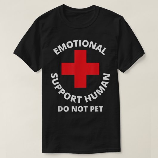 感情サポート人間 ペット不可 介助犬LO Tシャツ (デザイン正面)