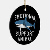 感情サポート動物おもしろサメパンフン セラミックオーナメント (右)