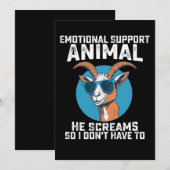 感情サポート動物のヤギが私に代わって叫ぶので私は叫ばなくて済む 招待状 (正面/裏面)