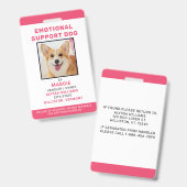 感情サポート犬ID - あなただけのペット写真 バッジ (正面＆裏面)