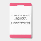 感情サポート犬ID - あなただけのペット写真 バッジ (裏面)