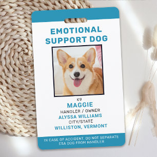 感情サポート犬ID 個人写真 バッジ