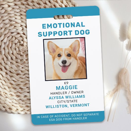 感情サポート犬ID 個人写真 バッジ
