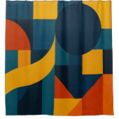 感情シャワーカーテンの幾何学 シャワーカーテン (正面)