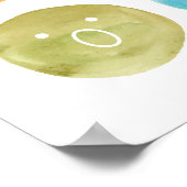 感情プレイルームアートカラフル水カラー顔 ポスター (角)