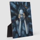 感情抽象芸術ポートレート- Surreal Blue Art フォトプラーク (側面)