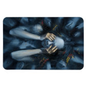 感情抽象芸術ポートレート- Surreal Blue Art マグネット (横)