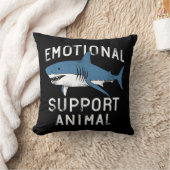 感情支援動物おもしろい怖いサメPun Hum クッション (ブランケット)