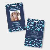 感情支援動物サービスペットドッグフォトID バッジ (正面&裏面)