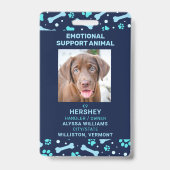 感情支援動物サービスペットドッグフォトID バッジ (正面)