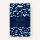 感情支援動物サービスペットドッグフォトID バッジ (裏面)