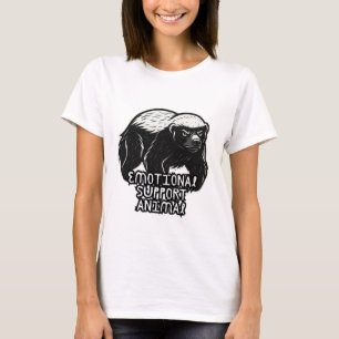 感情支援動物怒ハニミアナグマおもしろい Tシャツ