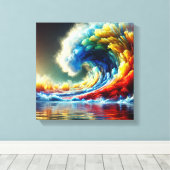 感情渦：色のシネマティックな波 キャンバスプリント (インサイチュ (ウッドフロア))