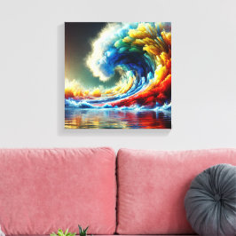 感情渦：色のシネマティックな波 キャンバスプリント