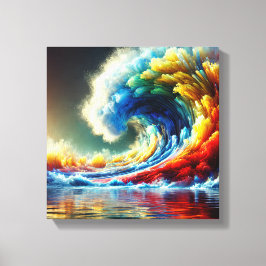 感情渦：色のシネマティックな波 キャンバスプリント