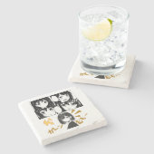 感情的なアニメグリッド。BGなし ストーンコースター (横)